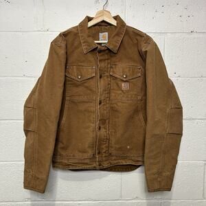 Carhartt Berwick Fleece-Lined Canvas Jacket “Brown”
